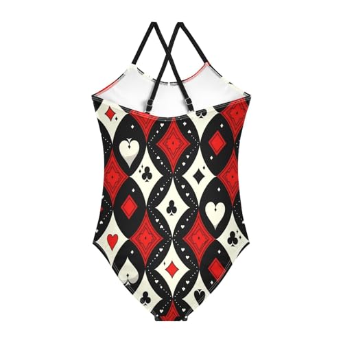 Fashion Poker PatternGirls Swimsuit 1 Piecing Kids Bathing Suit Girl Beach Girls' Swimwear Traje de ba?o para ni?a2