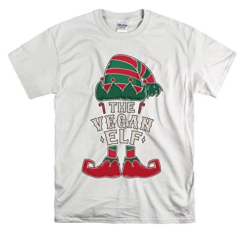 T-shirt Elf de Noël blanc taille L pour homme et femme de fête