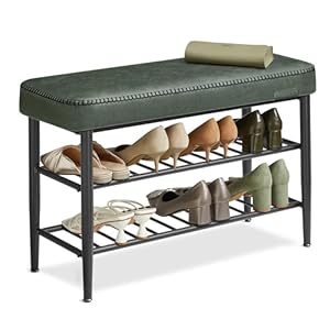 VASAGLE EKHO Schuhbank Sitztruhe Waldgrün LSB054C01