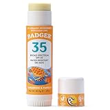 Badger Mineral Kids Sunscreen Face Stick SPF 35, Zinc Oxide Travel Size Sunscreen...
