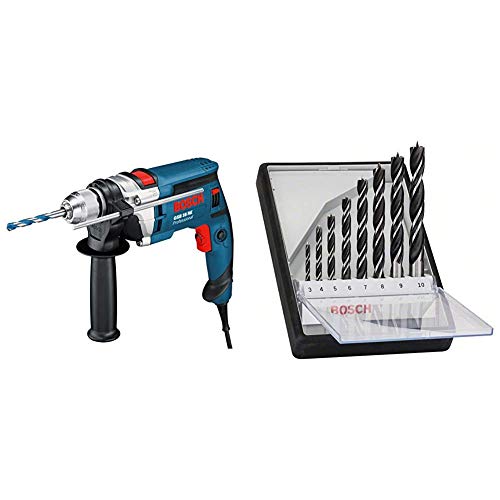 Bosch GSB 16 RE Professional - Taladro eléctrico (351W, 701W, Corriente alterna, 1.9 kg) + Bosch 2 607 010 533 - Set de 8...