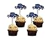 Blue Truck Cupcake Toppers - Baby Shower Blue Truck Decorations - Classic Truck Cupcake Decorations - Vintage Tuck Cupcake Decorations