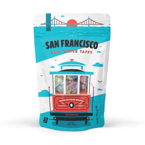 Taffy Shop San Francisco Salt Water Taffy - Gourmet Soft Chewy Candy, Variety Pack, Bulk Sweet...