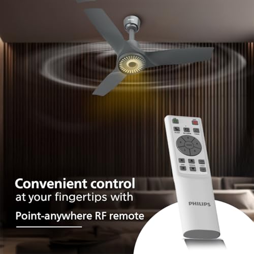 Image of PHILIPS iluminAir beamer LED Light with fan | BEE 5 star Rated Energy Efficient LED Light with fan with 300 RPM & 100% Copper Winding, Warranty : 3+2 Years (Cloud Grey)