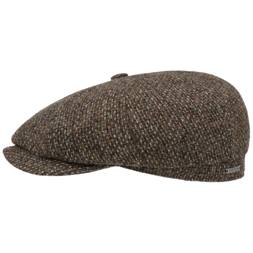 Stetson Burney Casquette Plate Hatteras Vintage Newsboy 100% Cuir Veritable Doublure Coton Homme...
