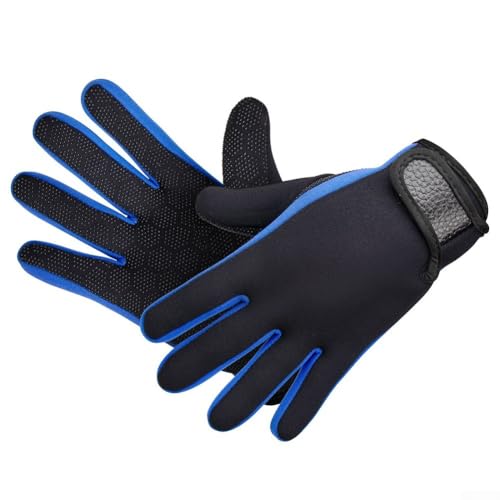 Honseadek Guantes térmicos de neopreno de 1,5 mm para buceo, esnórquel, surf y kayak con agarre antideslizante y protección UV en deportes de agua fría (azul M)