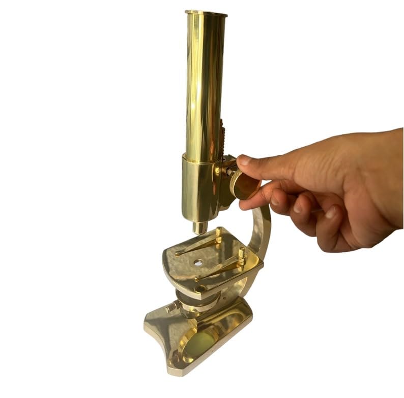 Microscope Heavy Quality Vintage-Inspired Scientific Instrument for Students and Office Decor
