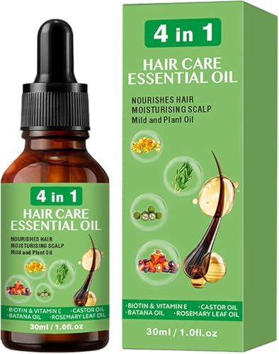 Aceite capilar 4 en 1 para dar volumen, productos para el cuidado del cuero cabelludo con puntas abiertas, hidrata el cuero cabelludo, suaviza el frizz, controla la grasa y aporta volumen