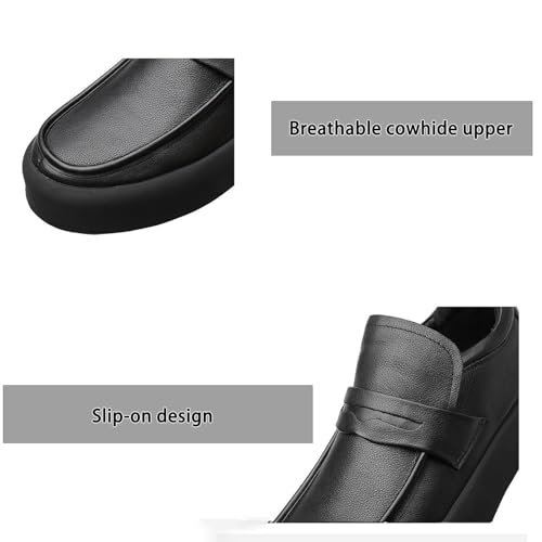 Men's Leather Casual Dress Shoes, Slip-On Design Breathable and Comfortable Perfect for Business and Leisure2