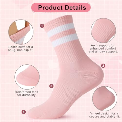 Womens Striped Crew Socks - image 6