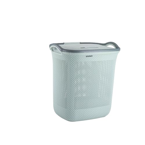 Image of Amazon Brand - Solimo Honey comb Laundry Basket - (Small)-42 Litres-45.4 X 35.6 X 49.9 cm- Coral green
