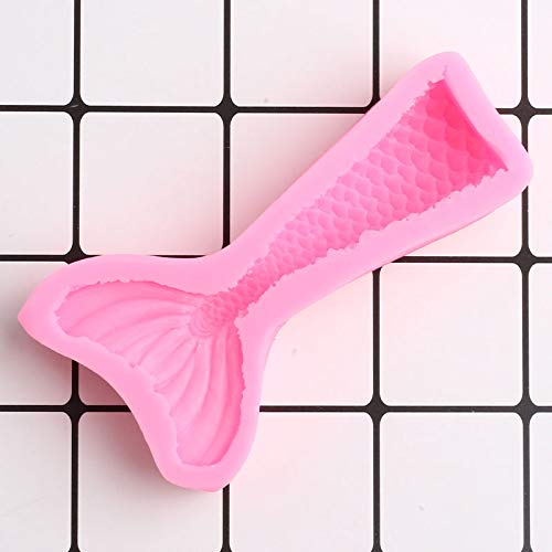 Stampi in silicone per artigianato in resina, stampo in silicone a forma di coda di sirena per pasta di zucchero, biscotti, cupcake, cioccolato, fondente, strumenti per decorare torte, 12,2 x 6 x