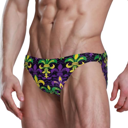 Mens Mardi Gras Fleur De Lis Bikini Swimsuit Swimwear Swim Briefs for Men 213427944
