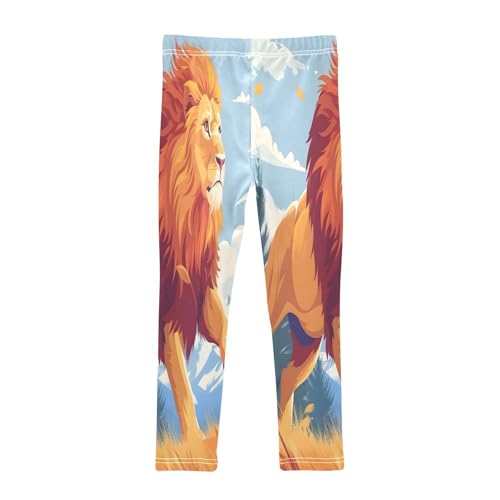 Bolaz Toddler Girls Leggings Printed Yoga Pants Leggings Running Lion Cartoon Style for Kids2