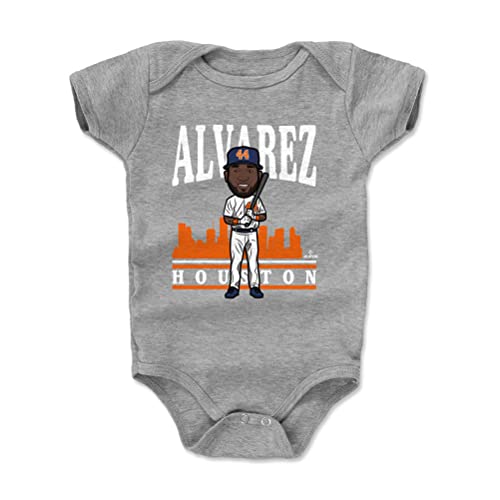 500 LEVEL Yordan Alvarez Baby Infant One Piece Bodysuit (18-24 Months, Heather Gray) - Yordan Alvarez Toon O WHT