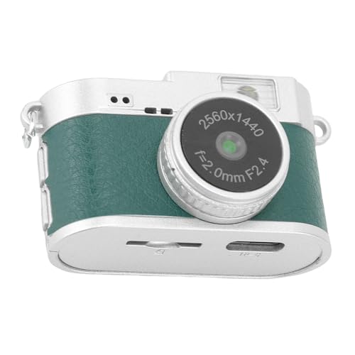 SENECESLI Minis Digitalkamera, 2K HD Winzige Retro Schlüsselanhänger Kamera mit 1,47 Zoll Farbbildschirm, Vintage Kompaktvideorecorder für Reisekonzert Studienaufnahmen (Green)