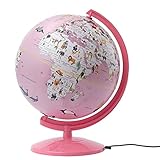  EMFORM Leuchtglobus Wildlife World Light Kinderglobus mit Tiermotiven, versch. Pink