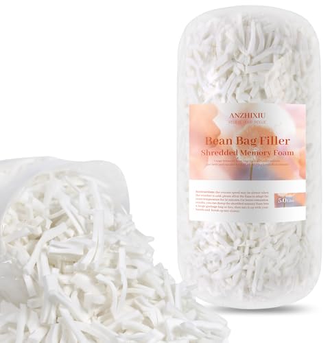 Anzhixiu Memory Foam Filler, 5 lbs, No Odor, Stuffing for Bean Bag, Couch, Pillow
