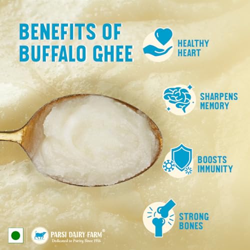 Image of Parsi Dairy Farm Pure Buffalo Ghee | Traditional Desi Ghee | Danedar Texture | Farm Fresh & 100% Natural | No Additives | Vegetarian - 500ml