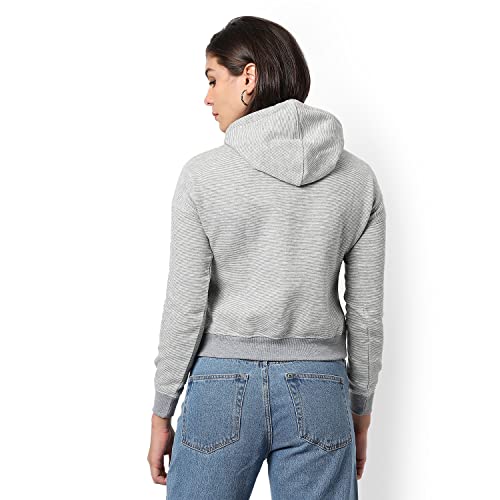 Image of PINACOLADA Women's Double Striped Hoodie with Ribbed Hem for Casual Wear | Hooded Neck | Long Sleeve | Pull On Closure | Cotton Sweatshirt Crafted with Comfort Fit for Everyday Wear