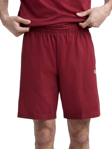 Champion Men's Lounge Shorts, Standard Fit, 9 Inch Inseam, Lightweight 100% Cotton, Available in Regular and Big & Tall, Pomegranate, 3X-Large