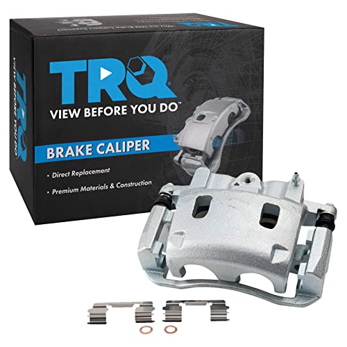 Image of TRQ Front Left Brake Caliper w /Bracket Drivers Side