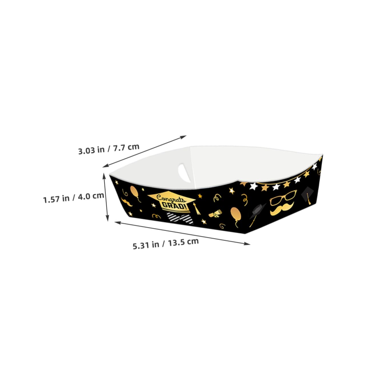 KICHOUSE Graduation Season Boat-Shaped Paper Box: 24pcs Food Serving Trays for Party Supplies Congrats Grad Snack Boats