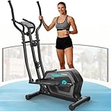 Cowmew Elliptical Cross Trainer, Compact Elliptical Machine For Home Use, Magnetic Elliptical Machines Fitness with 16 Levels Resistance, LCD Monitor, Pulse Sensor Handle, 130 KG Weight Capacity