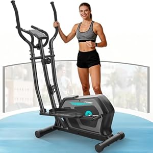 Cowmew Elliptical Cross Trainer, Compact Elliptical Machine For Home Use, Magnetic Elliptical Machines Fitness with 16 Levels Resistance, LCD Monitor, Pulse Sensor Handle, 130 KG Weight Capacity