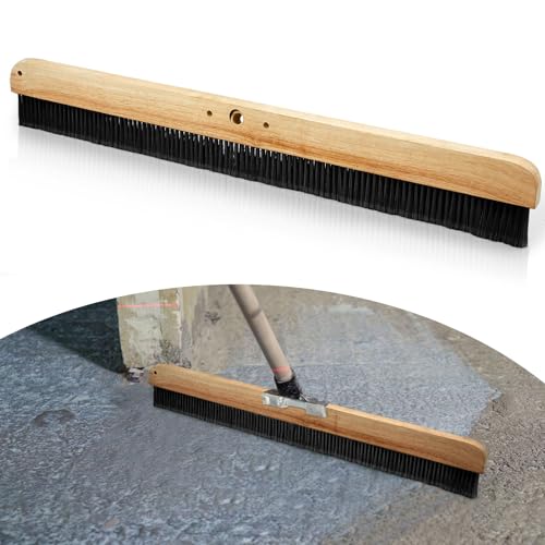 Yiyiring 1 Pack 36 Inch Concrete Broom Finishing Tools Wood Backed, Polypropylene Bristles Brush Without Handle for Concrete Finishes Hard Floors
