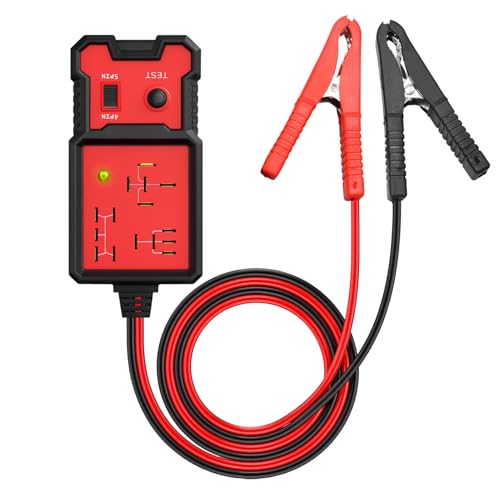 12V Relay Tester Car Fuse Tester with 4PIN/5PIN Fast Testing Clips