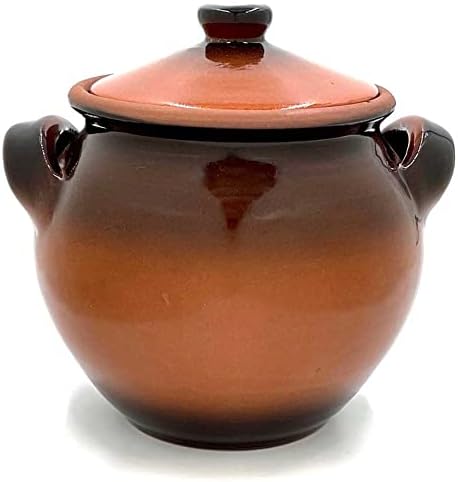Clay Pot for Cooking, Dutch Ovens Casserole Dish Vintage Rustic – 3.6Qt (3.4L) Brown, European Style 900F Oven Safe Dish, Healthy Organic Gives Food a Unique Taste, Backing Slow Cook for Meat