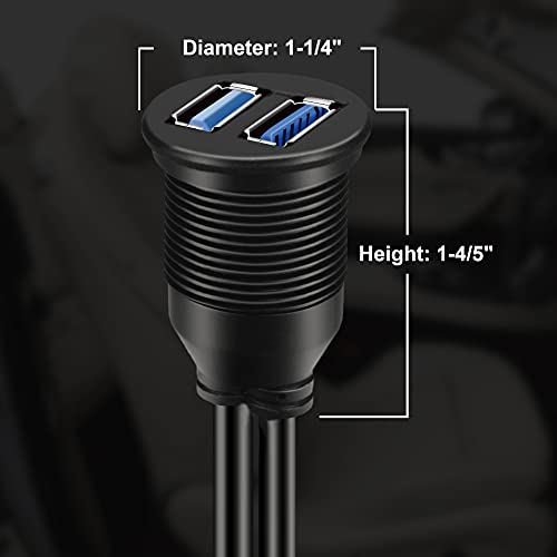 Evita cables sueltos con el cable empotrable USB 3.0 dual para salpicadero 5