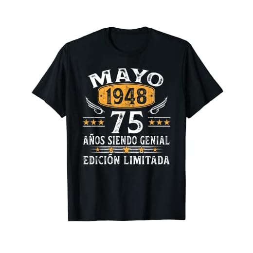 Nacido En Mayo 1948 Vintage 75 Años Regalo Hombre Mujer Camiseta