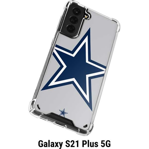 Skinit Clear Phone Case Compatible with Galaxy S21 Plus 5G - Officially Licensed NFL Dallas Cowboys Large Logo Design