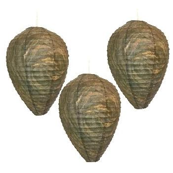 Patio Eden by Maad Brands - Wasp Nest Decoy - 3 Pack- Eco Friendly Hanging Wasp Repellent