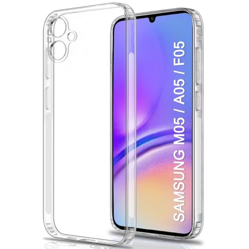 TheGiftKart Back Cover Soft Case for Samsung Galaxy M05 / A05 / F05 | Best Camera Protection | Inbuilt Dust Plugs & Anti-Slip Grip | Ultra Clear Slim Case for Samsung M05 / A05 (Silicone, Transparent)- Best and cheap mobile covers in India