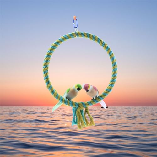 Image of Large Parrot Toys,Bird Rope Swing Colorful Perch Climbing Toy，Bird Cage Chewing Toys Cage Accessories，Parrot Swing Hanging Toy Parakeet Budgie Conures Quaker Parrots Cage Hammock Swing Toy（3pcs