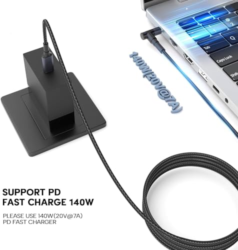 Image of ETZIN Type C to DC Cable - 140W PD Nylon Fast Charging Braided Converter Cable | 180cm Type C Male to DC Adapter Cable for Travel, Black Cord for Daily Life 5.5 * 2.5MM EPL-1252CC