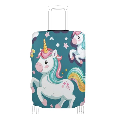 senya Travel Luggage Cover Suitcase Protector Unicorns Spring Flowers Washable Baggage Covers Fits 18-20 Inch Luggage