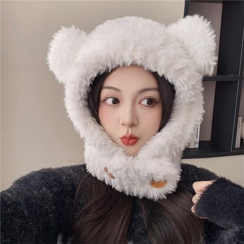 Oversized Bear Hat Camping Photo Props New Year Thick Winter Hat Adults Kids Furry Bear Ears Y2K Photo Props3
