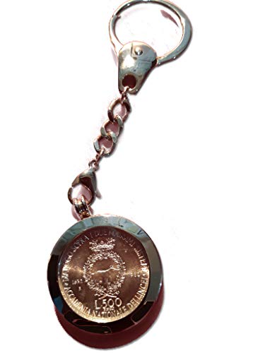scatola regalo Generico GALILEO GALILEI CONIO 1982 MONETA 500 LIRE D\'ARGENTO INCASTONATA IN PORTACHIAVI GIOIELLO DA UOMO