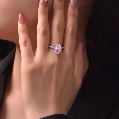 5CT Oval Cut Engagement/Promise Ring for Her, 925 Sterling Silver Simulated Diamond Wedding Ring Jewelry Gifts for Her3