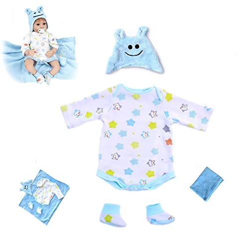 ZIYIUI Vêtements Bebe Reborn 55 CM Nouveau-Né Poupées Le Maillot de Corps Reborn Poupée Tous Les Vêtements en Coton Cover