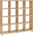 Regal Buchefarben 16 Fächern Bücherregal Raumteiler Standregal Wohnzimmer Büro MDF Holz (Buchefarbe)