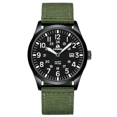 LN LENQIN Reloj Hombre Militar Relojes Analógicos Cuarzo para Hombres Reloj de Campo Luminoso Impermeables Deportivo Táctico Relojes de Pulsera con Fecha y Correa de Nailon (Green-Black) LN LENQIN Reloj Hombre Militar Relojes Analógicos Cuarzo para Hombres Reloj de Campo Luminoso Impermeables Deportivo Táctico Relojes de Pulsera con Fecha y Correa de Nailon (Green-Black)