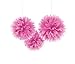 Produktbild amscan 18055-103-55 - Hängedekoration - Pom Pom, 3 Stück, Circa 40.6 cm, rosa
