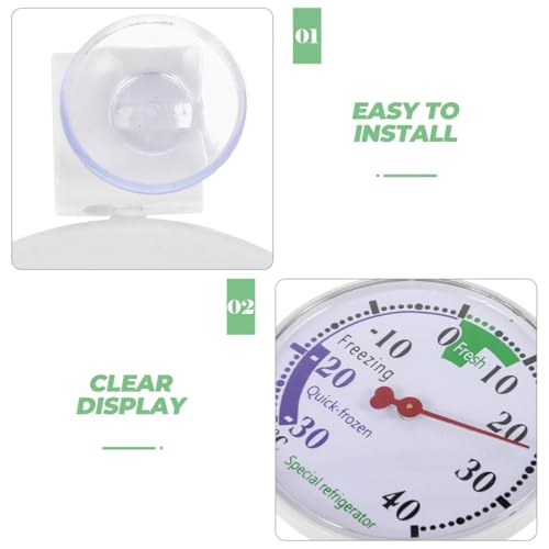 Termómetro de nevera esfera ABOOFAN pack de 5 piezas para control de temperatura doméstica 7
