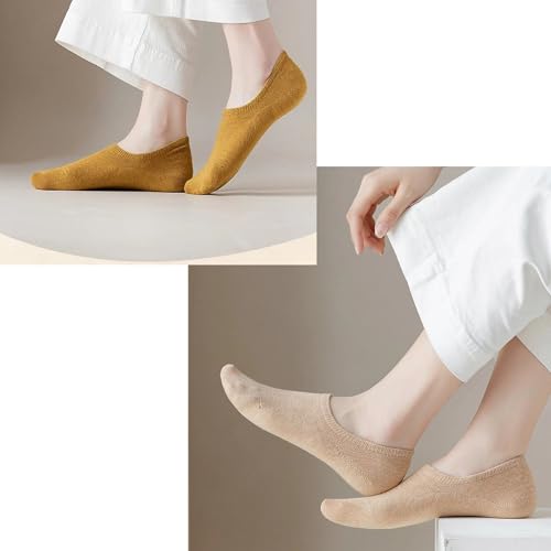 Image of MAGIARTE Cotton No Show Socks Soft Pure Cotton Low Cut Athletic Invisable Non Slip Socks for Women and Men