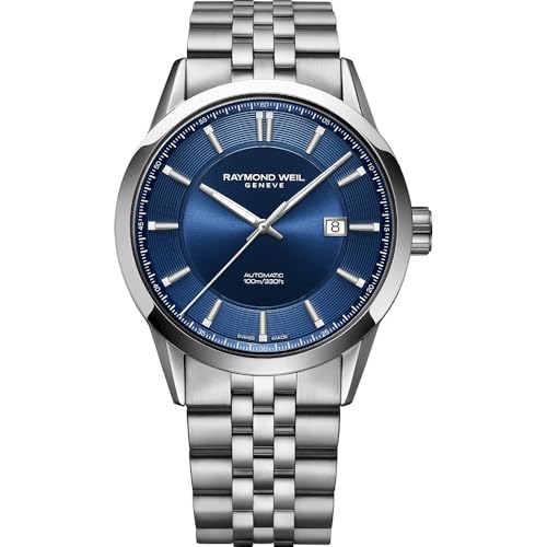 RAYMOND WEIL Freelancer Men's Automatic Watch, Blue Dial with Indexes, Stainless Steel Bracelet, 42 mm (Model: 2731-ST-50001)